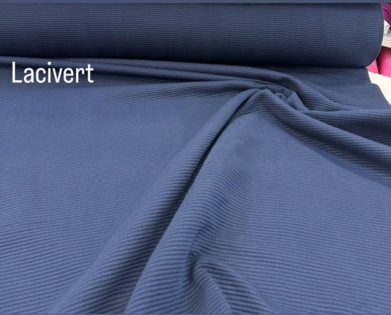 Çizgili Etuval Pamuk Pike Lacivert