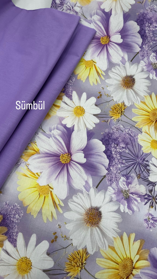 Desenli Dijital Baskı Akfil Kumaş D87550 Çok Renkli