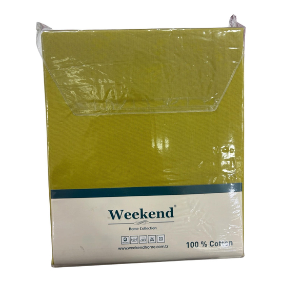 Weekend Tek Kişilik %100 Pamuk Ranforce Lastikli Çarşaf Seti – 100X200 Cm Yağ Yeşili