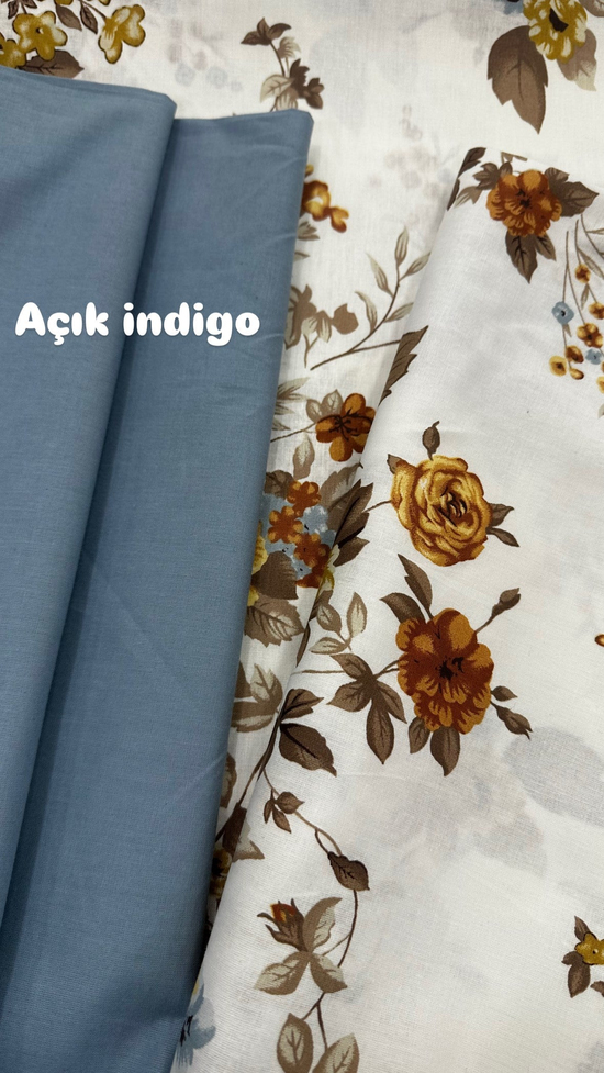 Renkli Bahar Dalı Desen Akfil Kumaş D81000 Mentol