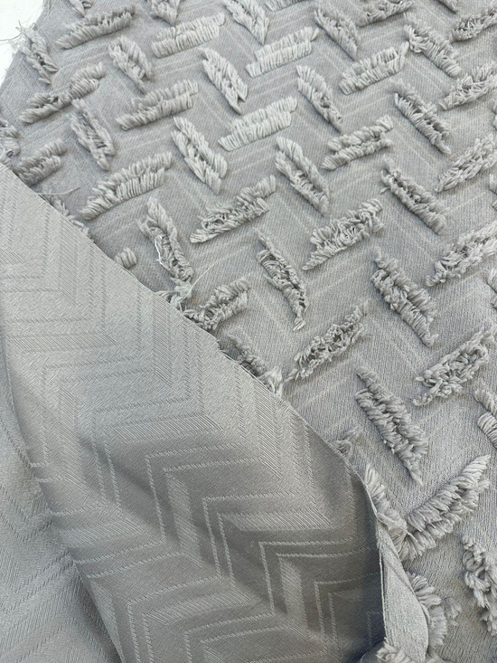 Kesik Zigzag Püskül Desen Etuval Limi Pike Gri