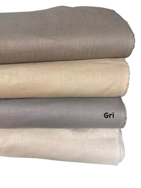 Premium Keten Kumaş Gri