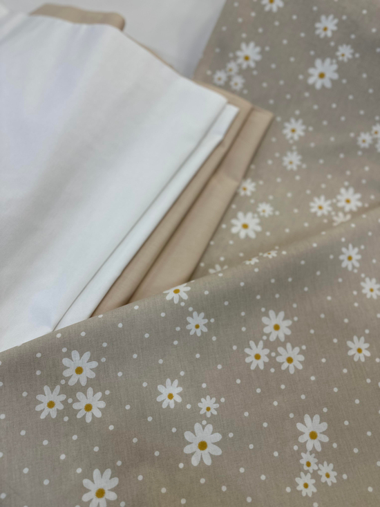 Country Papatya Desen Akfil Kumaş D80570 Bej