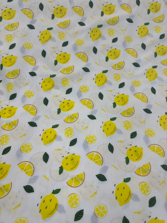 Limon Desenli Akfil Kumaş D7550