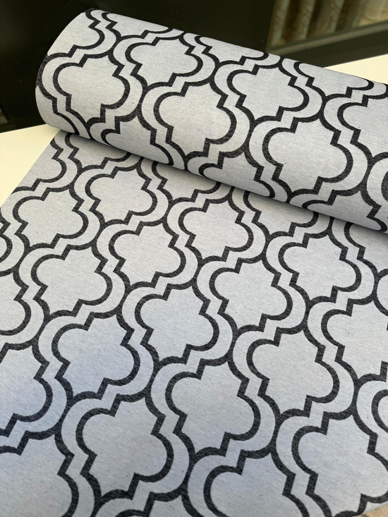 Efes Desen Etu Cotton Keten Kumaş Siyah
