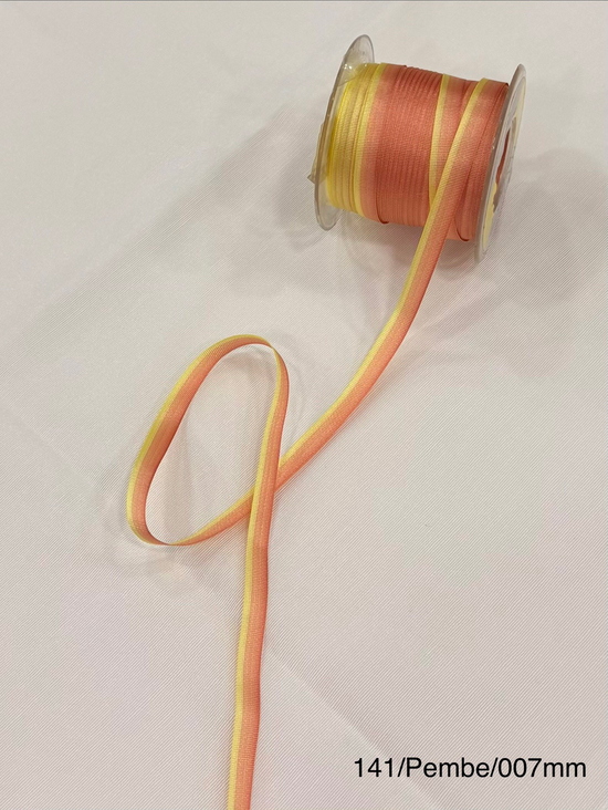 141 No Pembe Batik İpek Kurdele 7 Mm Genişlikli
