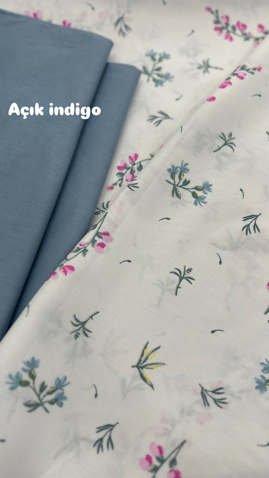 Vintage Desen Akfil Kumaş D81200 pembe mavi