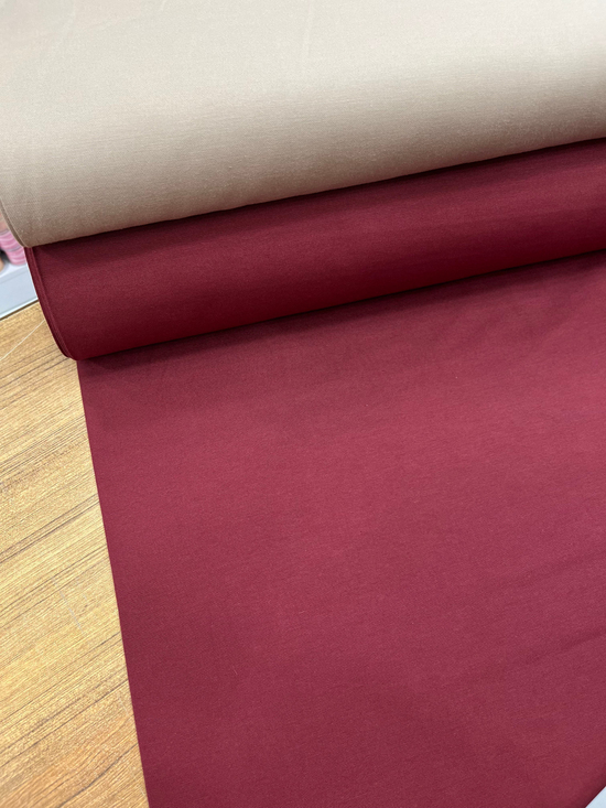 Düz Renk Etuval Cotton Keten Bordo
