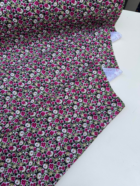 Vintage Mini Çiçekler Desen Divitin Pazen D5075 Mürdüm