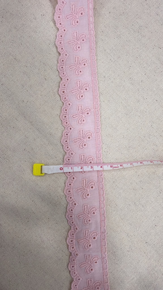 3 Numaralı Fiyonk Desen Fisto Güpür Top Pembe