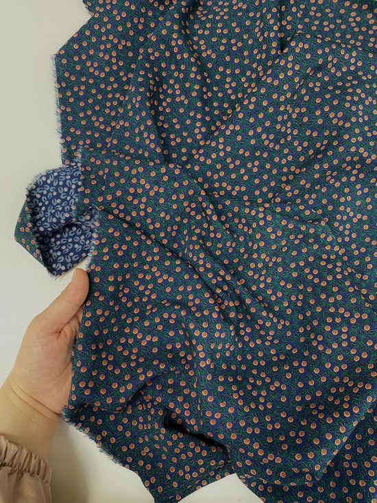 Yeşil Desenli DT3070 Tek En Viskon Lacivert