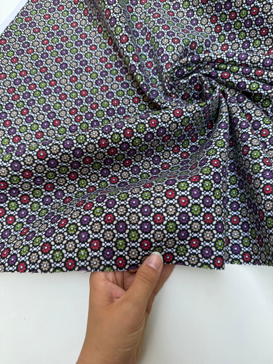 Petek Papatya Desen Divitin Pazen D5090 Pembe Yeşil