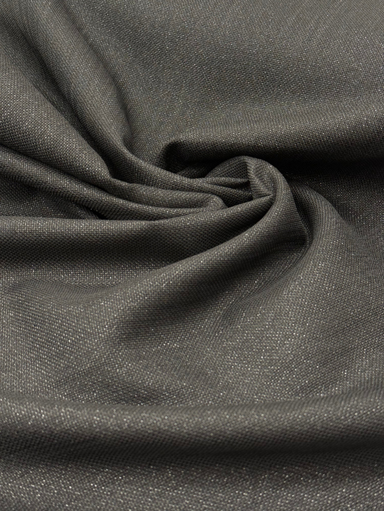 Simli Etuval Linen Kumaş Siyah