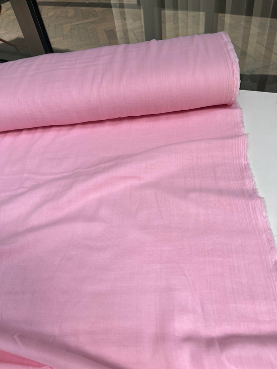 Çift Katlı Düz Renk Müslin P Açık Pembe