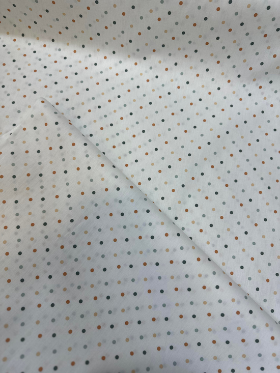 Yeşil Bej Mini Puanlı Akfil Kumaş D80400 Tarçın