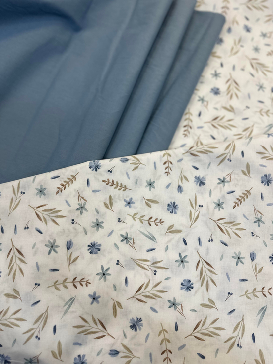 Meadow Kır Çiçeği Desen Akfil Kumaş D80420 Mavi