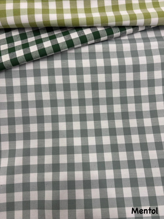 Orta Boy Kareli Etuval Cotton Keten Mentol Yeşili