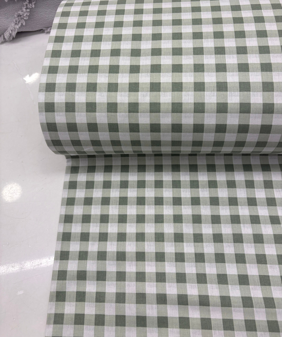 Camelia Kareler Desen Poplin Akfil Kumaş Yeşil