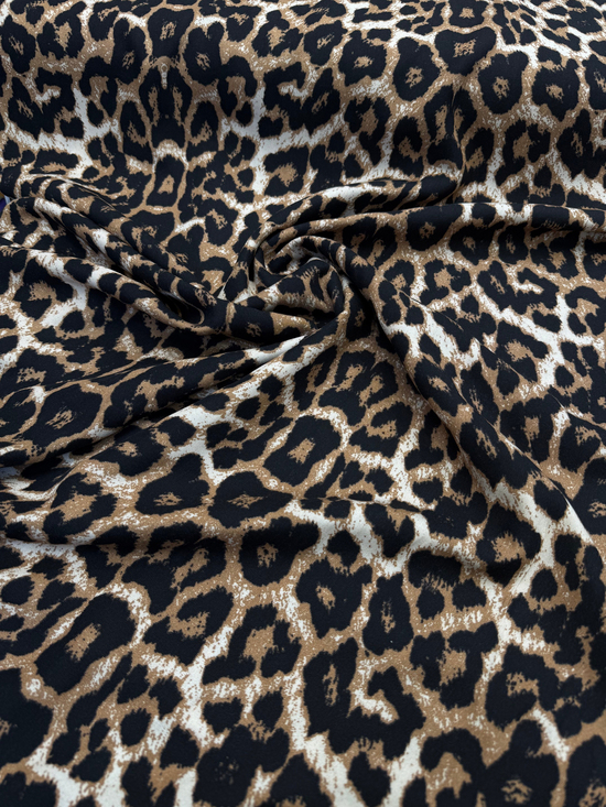 Leopar Desen Çift En Viskon D90360