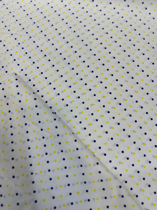 Mini Puanlı Akfil Kumaş D80400 Sarı Gri