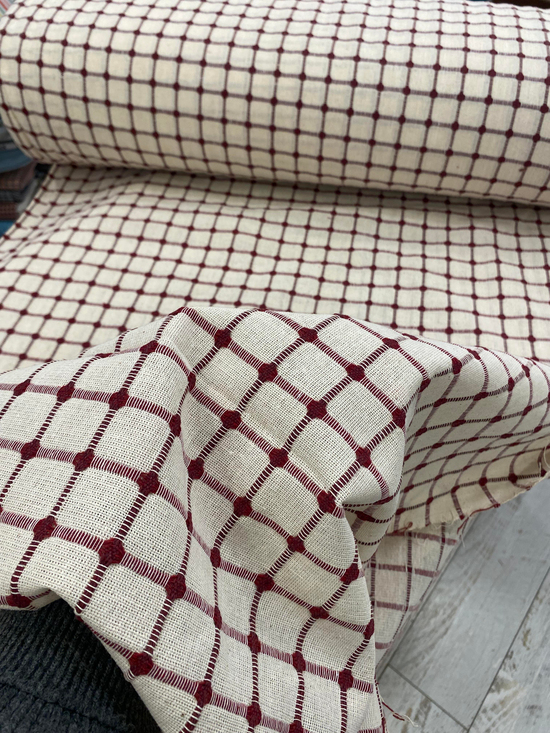 Kareli Buldan Bezi Kumaş Bordo