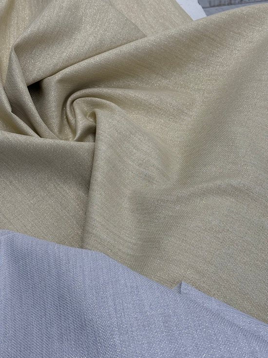 Simli Etuval Linen Kumaş Altın