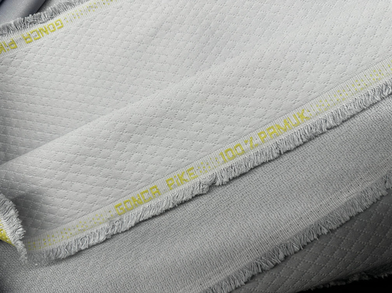 Minik Baklava Desen Gonca Pamuk Pike Gri