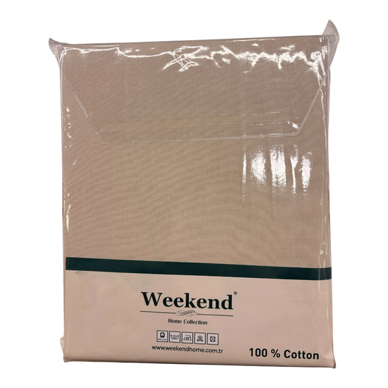 Weekend Çift Kişilik %100 Pamuk Ranforce Lastikli Çarşaf Seti – 160X200 Cm Bej