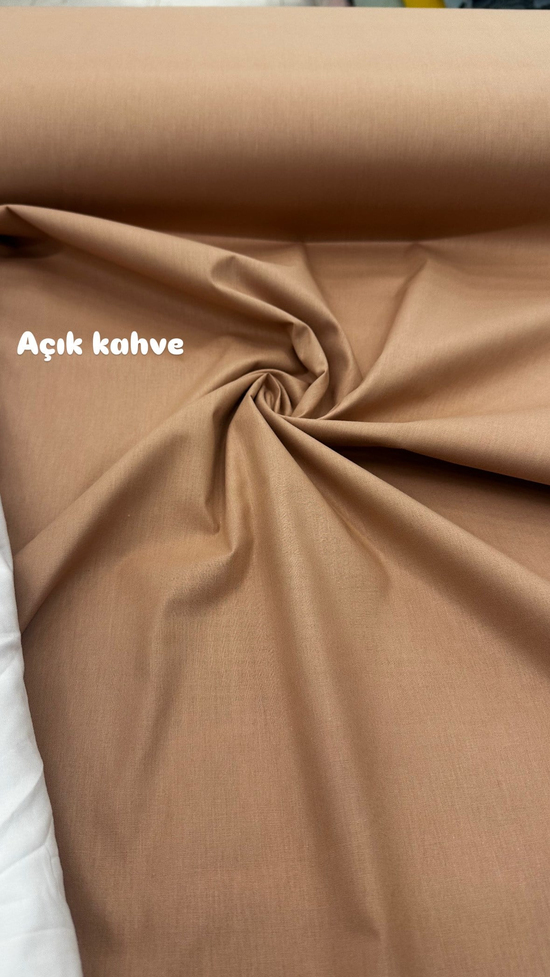 Düz Renk Akfil Kumaş Açık Kahve