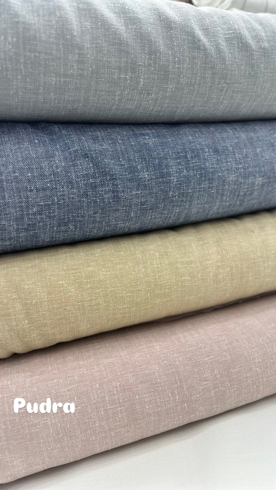 Etuval Pera Keten Kumaş Pudra Pembesi