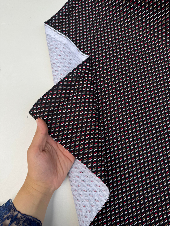 Mini Zikzak Desen Divitin Pazen D5055 Kırmızı