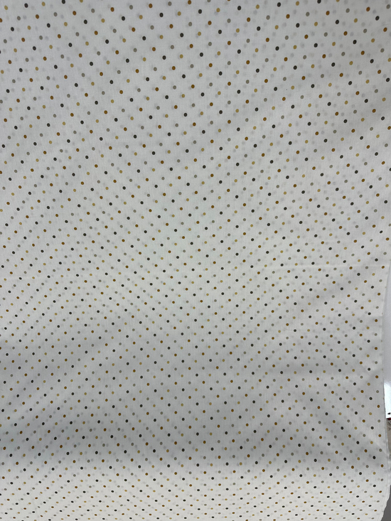 Mini Puanlı Akfil Kumaş D80400 Hardal Siyah