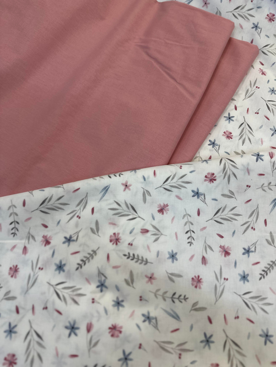 Meadow Kır Çiçeği Desen Akfil Kumaş D80420 Gül Kurusu