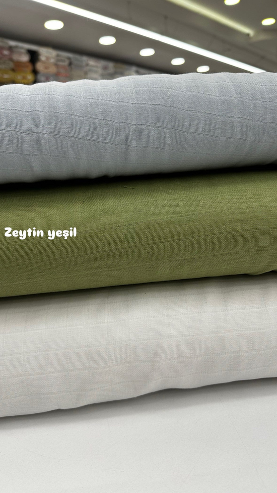 Düz Renk Müslin Bezi Zeytin Yeşili