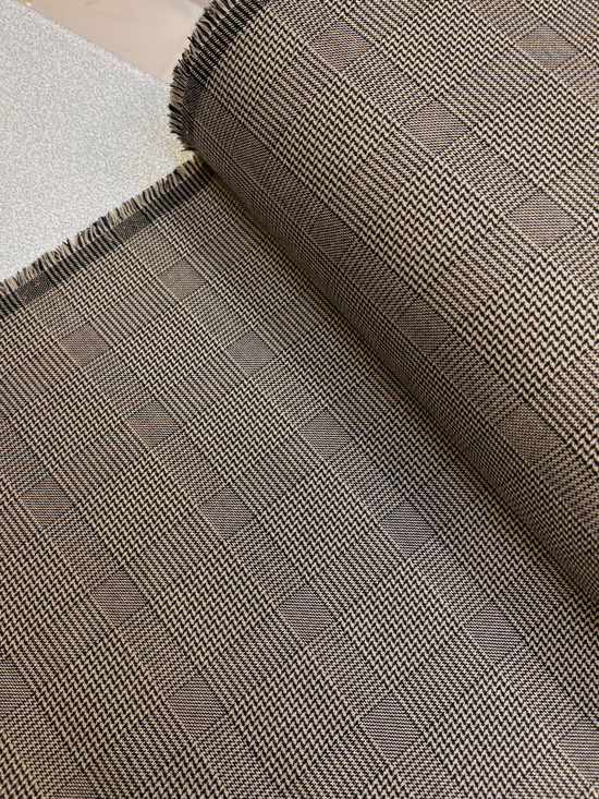 Can Ekose Zigzag Detaylı Klasik Gabardin Kumaş Camel