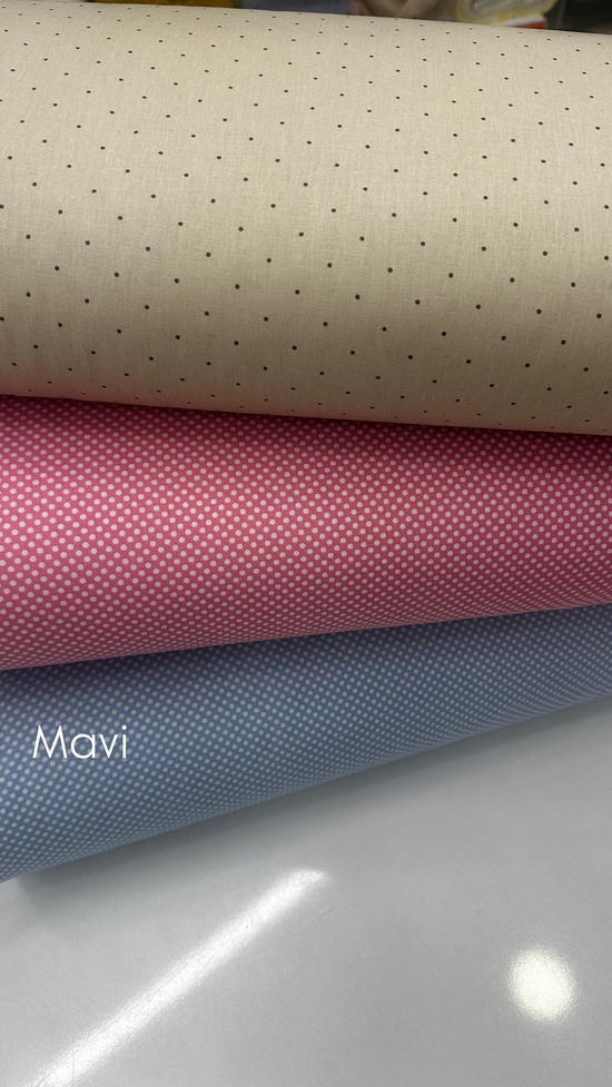 Camelia Sık Mini Puanlı Poplin Akfil Kumaş Mavi