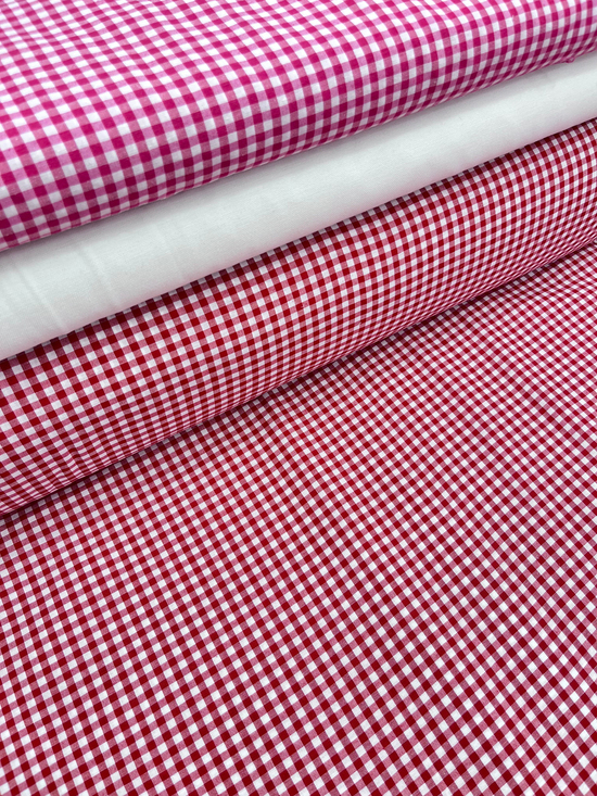 Mini Kareli Zefir Kırmızı