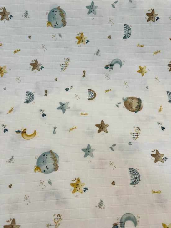 Boho Gökyüzü Desen Müslin D3350 Mavi