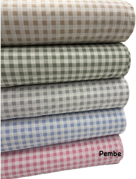 Camelia Kareler Desen Poplin Akfil Kumaş Pembe