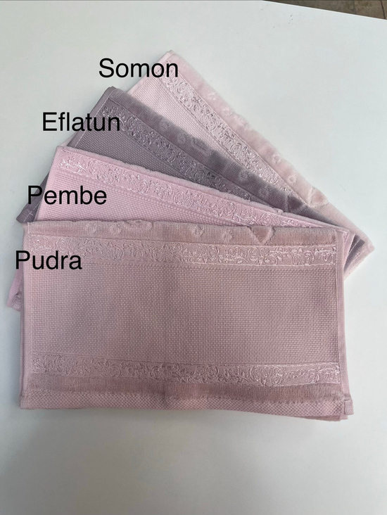 Etamin Boşluklu, Püskülsüz Kadife Mutfak Havlusu Eflatun