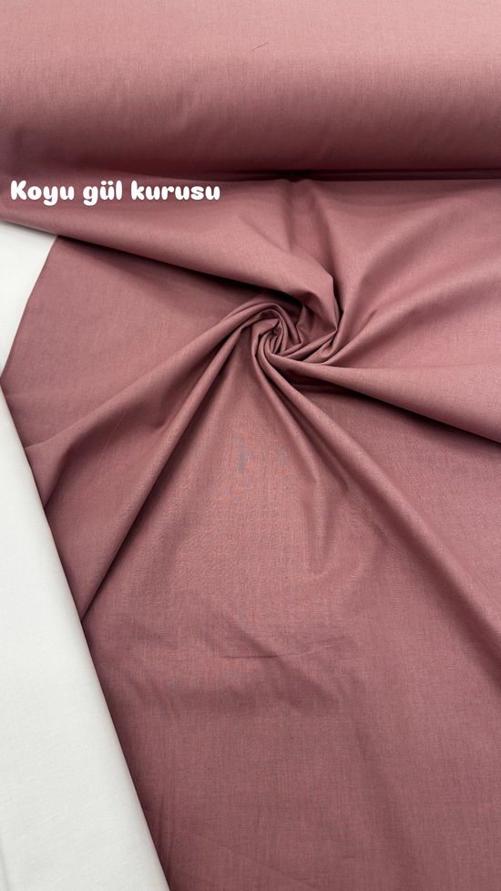 Düz Renk Akfil Kumaş Koyu Gül Kurusu