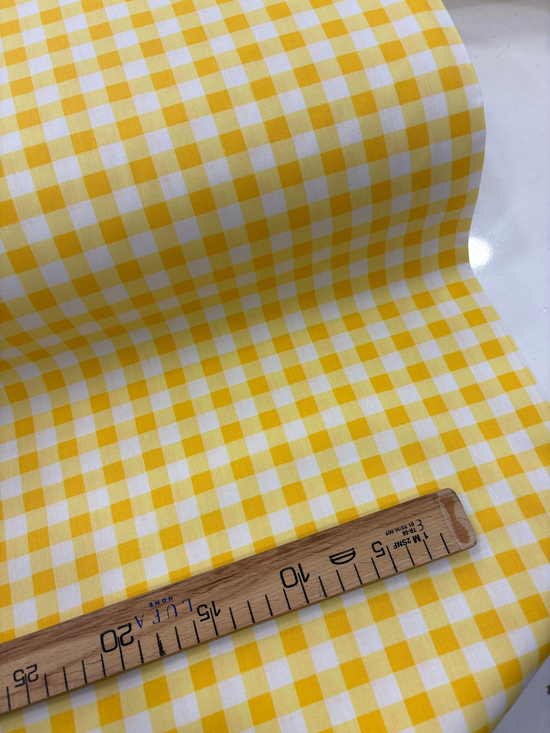 Camelia Kareler Desen Poplin Akfil Kumaş Sarı