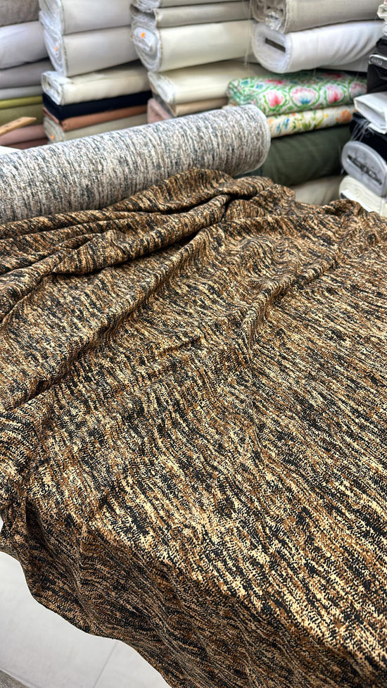 Kahve Desenli Tek En Viskon Kumaş D6125