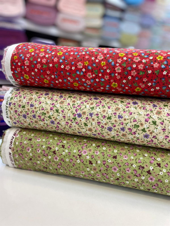 Bej Çıtır Çiçek D103 Desenli Poplin