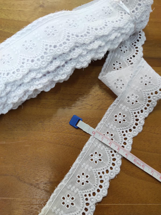 Beyaz 10 Numaralı Tekli Papatya Desen Fisto Güpür Top