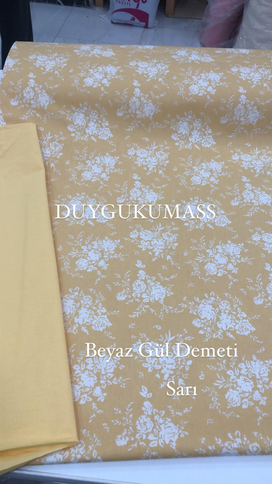 Beyaz Gül Demeti Desen Akfil