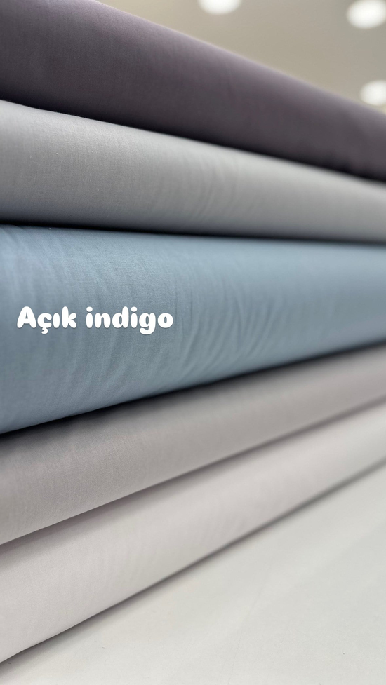 Düz Renk Akfil Kumaş Açık İndigo