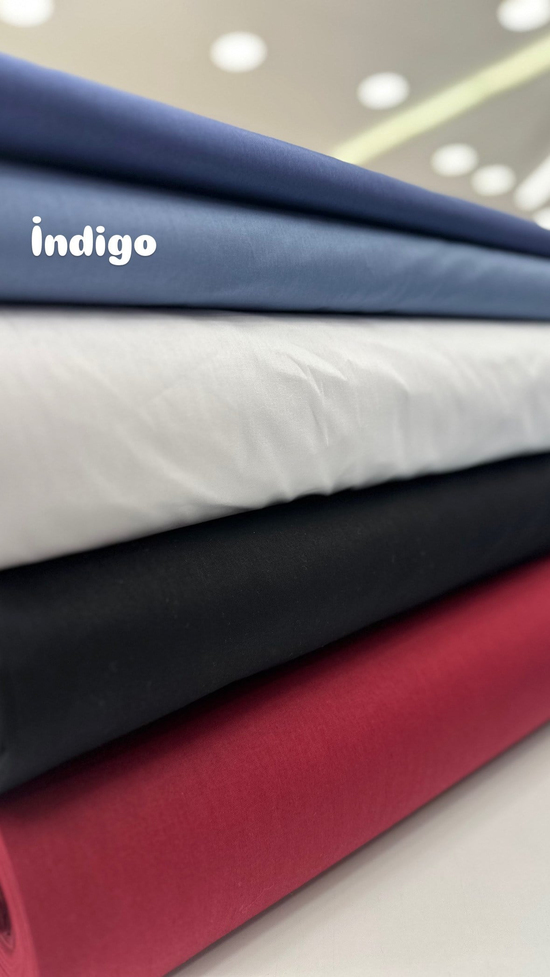 Düz Renk Akfil Kumaş İndigo