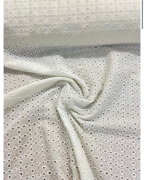 Çıtır Karo 85 Desen Organik Pamuk Fisto Kumaş Beyaz