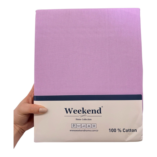 Weekend Çift Kişilik %100 Pamuk Ranforce Lastikli Çarşaf Seti – 160X200 Cm Lila